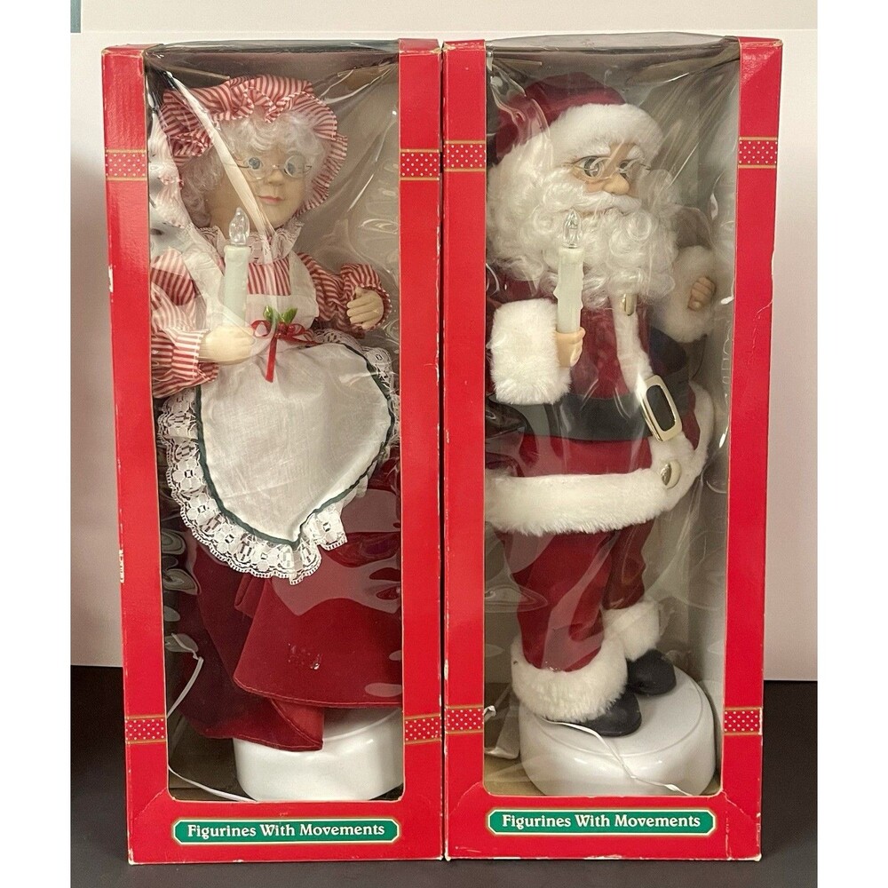 Vintage Trim A Home Kmart Santa & Mrs Claus Figurines, Light Only, No Motion
